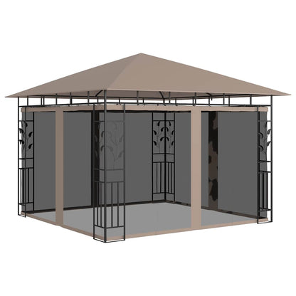 Pavillon mit Moskitonetz 4x3x2,73 m Creme 180 g/m²