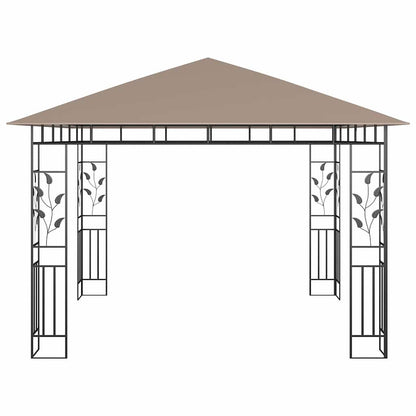Pavillon mit Moskitonetz 4x3x2,73 m Creme 180 g/m²