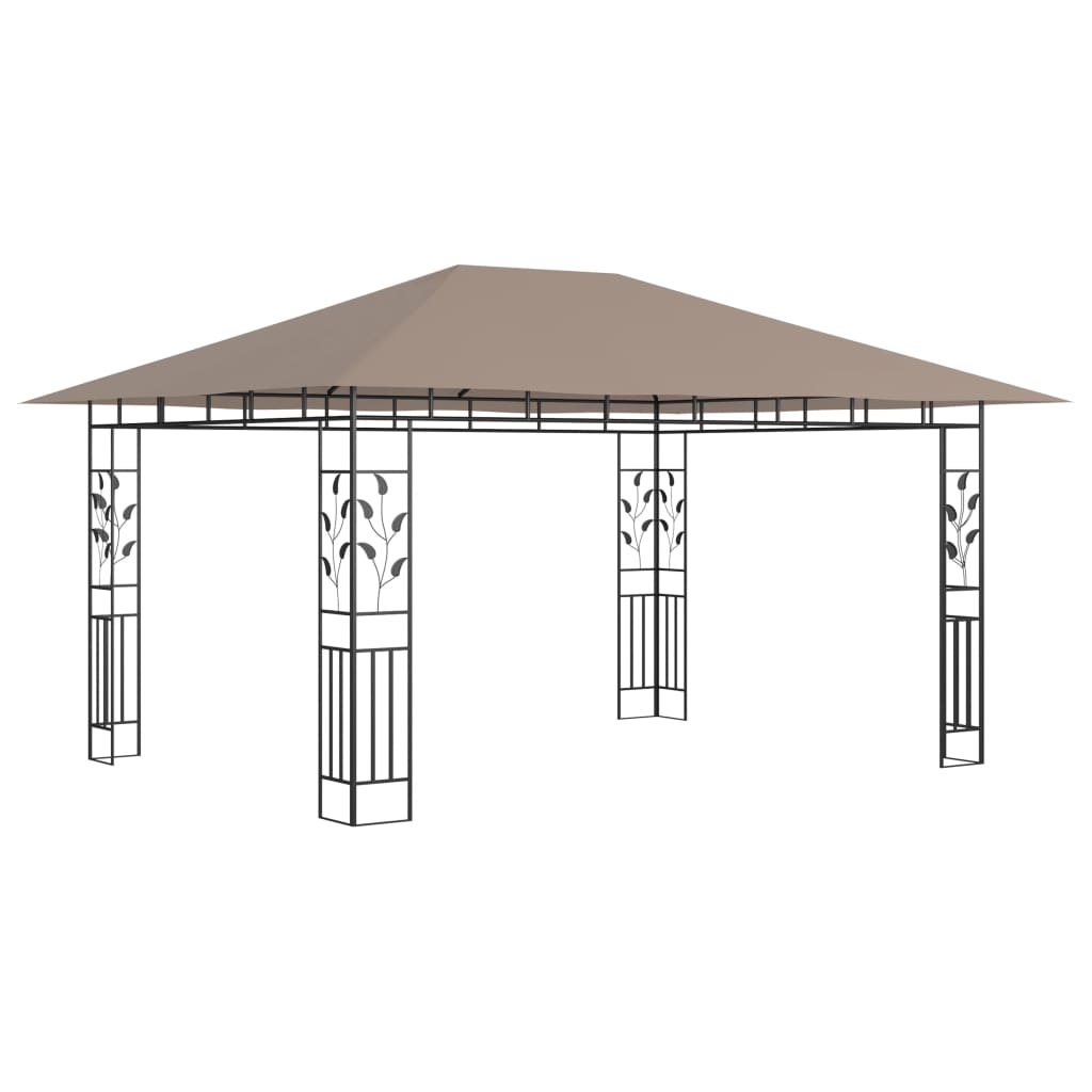 Pavillon mit Moskitonetz 4x3x2,73 m Creme 180 g/m²
