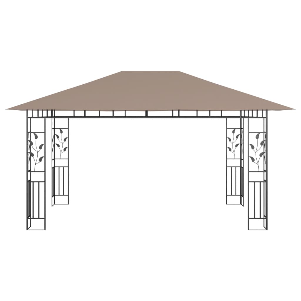 Pavillon mit Moskitonetz 4x3x2,73 m Creme 180 g/m²