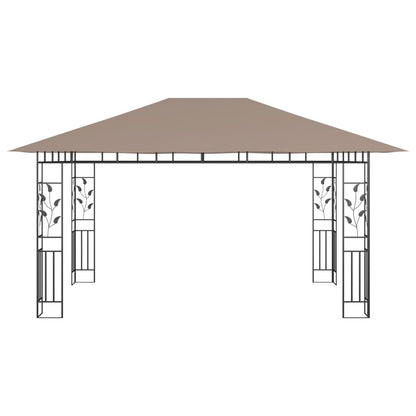 Pavillon mit Moskitonetz 4x3x2,73 m Creme 180 g/m²