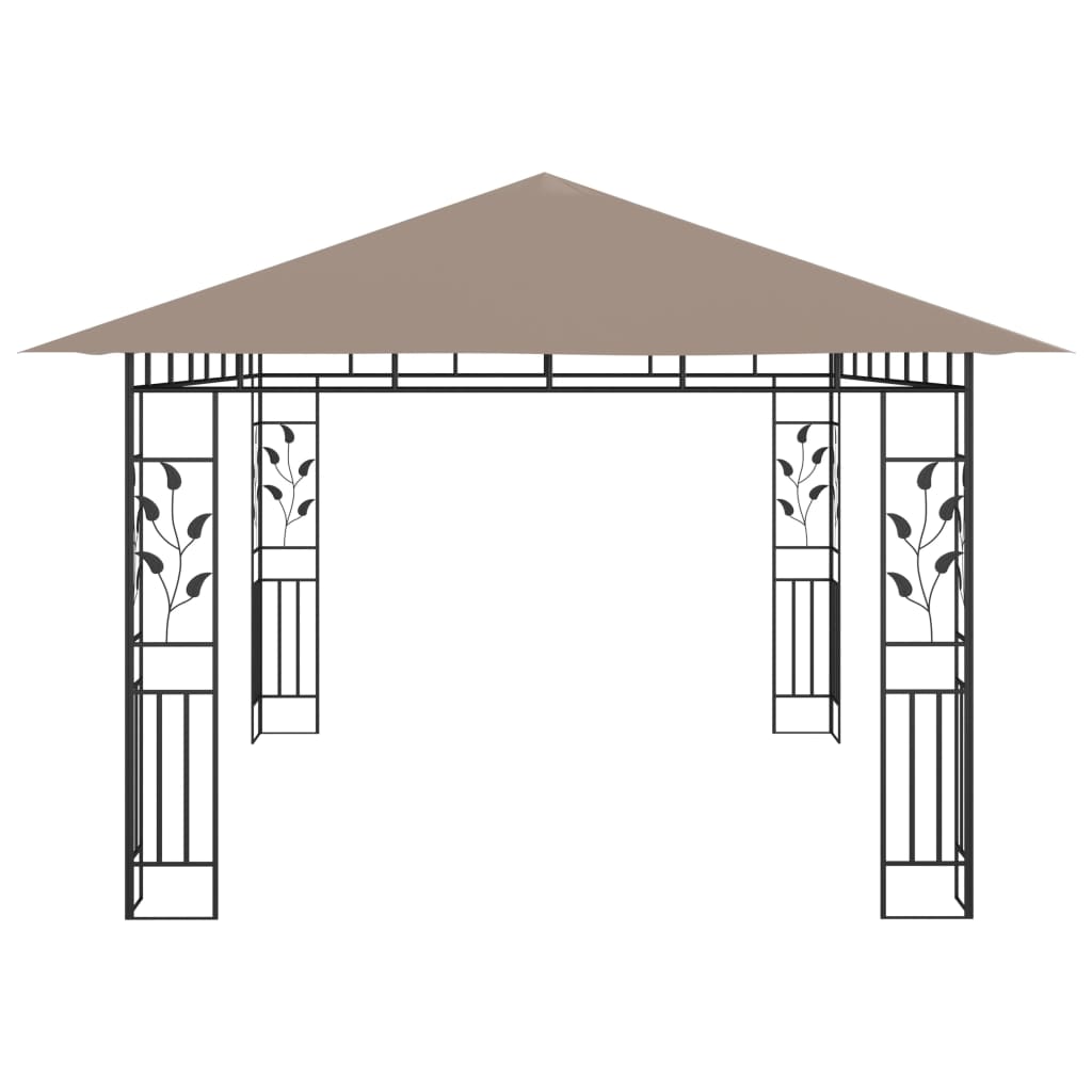Pavillon mit Moskitonetz 4x3x2,73 m Creme 180 g/m²