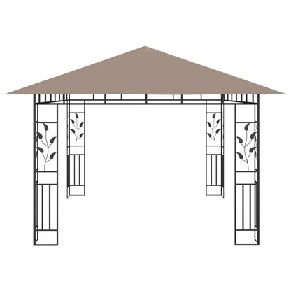 Pavillon mit Moskitonetz 4x3x2,73 m Creme 180 g/m²