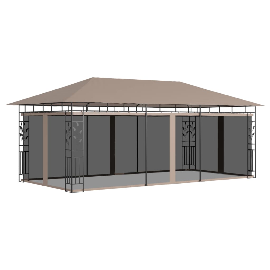 Pavillon mit Moskitonetz 4x3x2,73 m Creme 180 g/m²