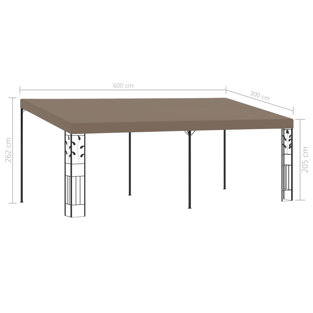 Wand-Pavillon 4x3x2,5 m Taupe