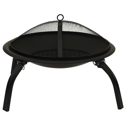 2-in-1 Feuerstelle und Grill mit Schürhaken 56x56x49 cm Stahl