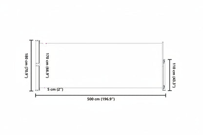 Seitenmarkise Ausziehbar 180x500 cm Rot