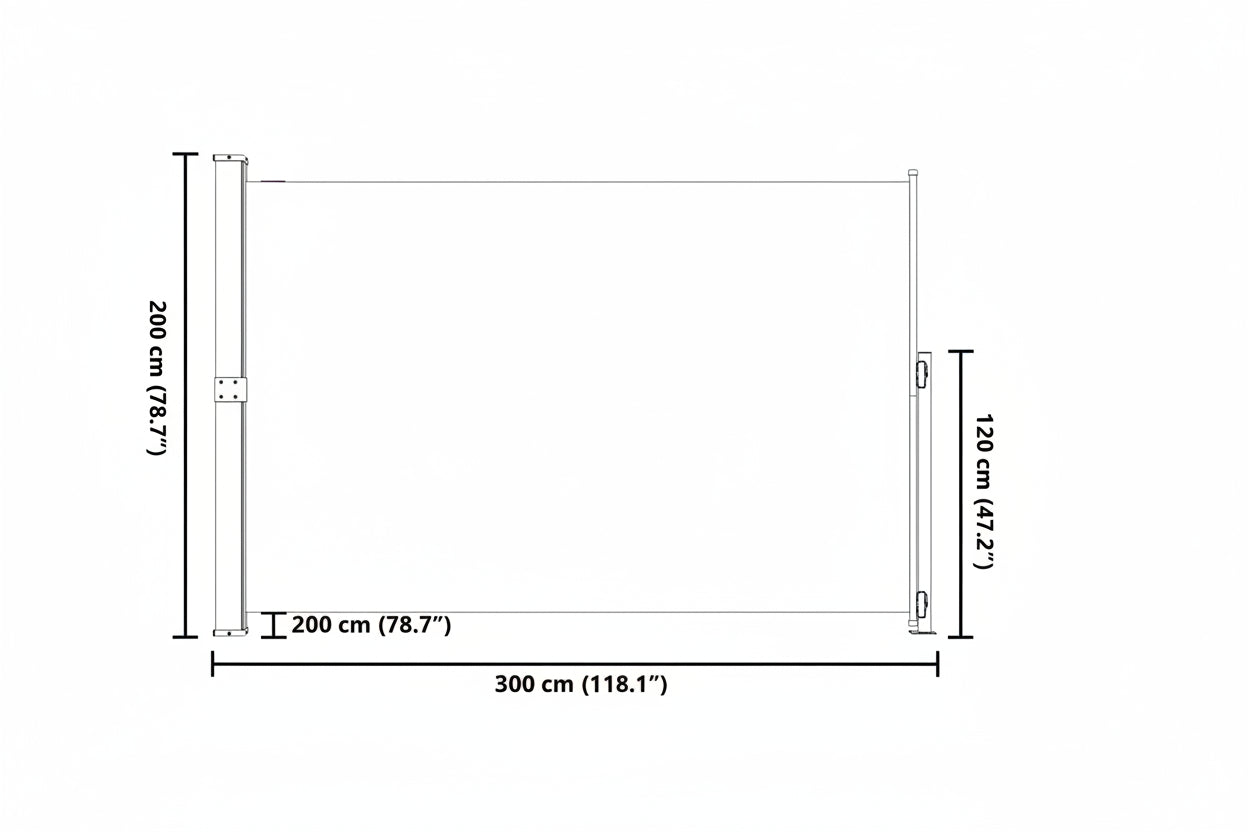 Seitenmarkise Ausziehbar 200x300 cm Grau