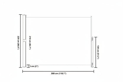 Seitenmarkise Ausziehbar 220x300 cm Rot