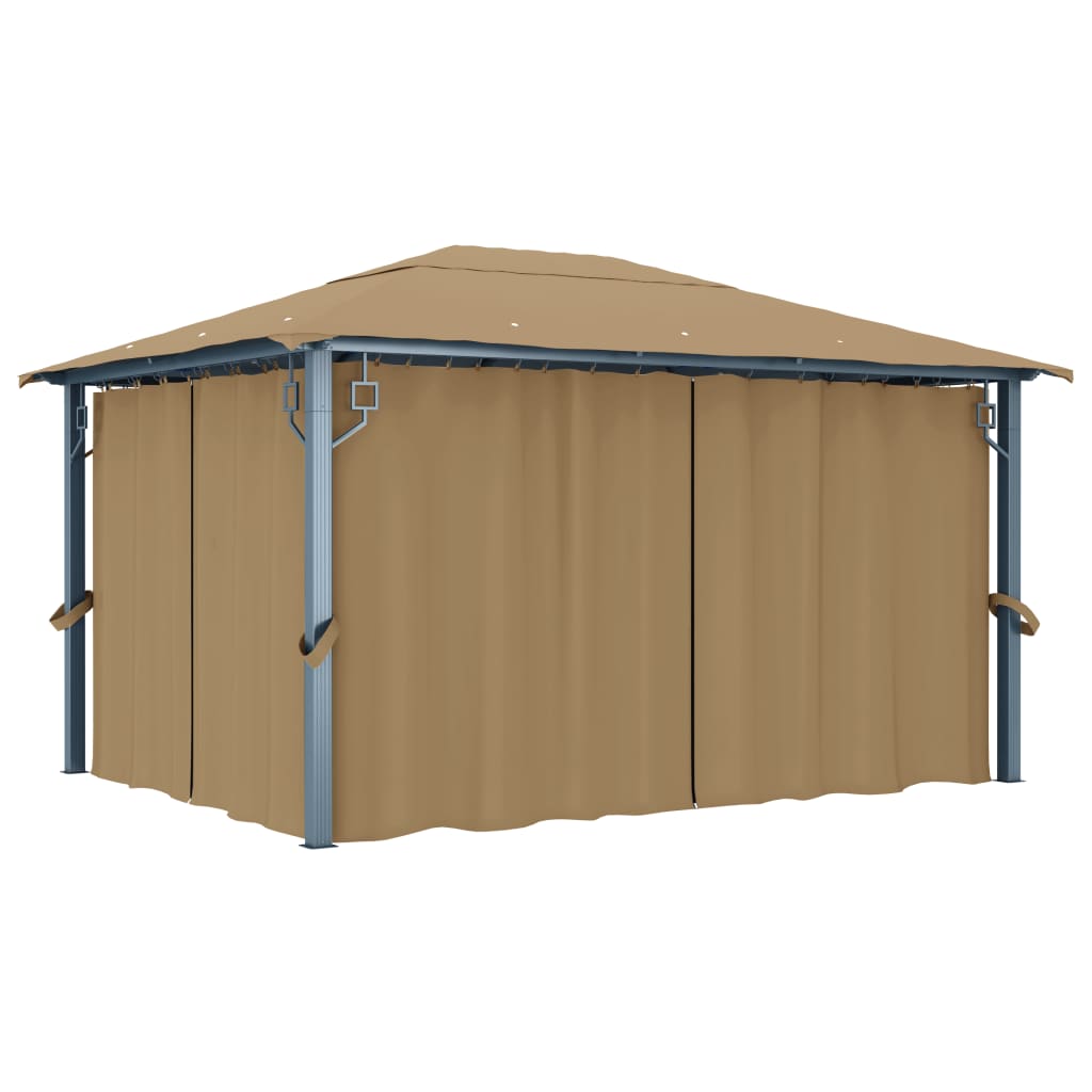 Pavillon Mit Vorhängen 300 X 300 Cm Aluminium