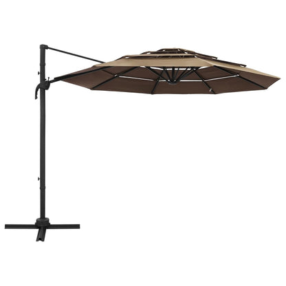 Sonnenschirm Mit Aluminium-Mast 4-Lagig 3X3 M