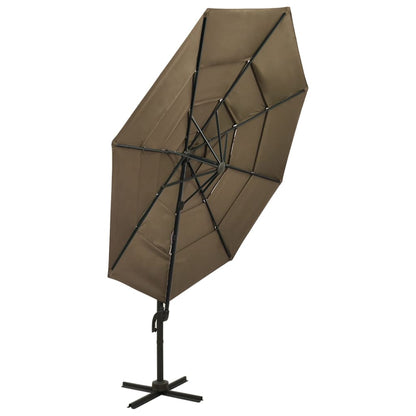 Sonnenschirm Mit Aluminium-Mast 4-Lagig 3X3 M