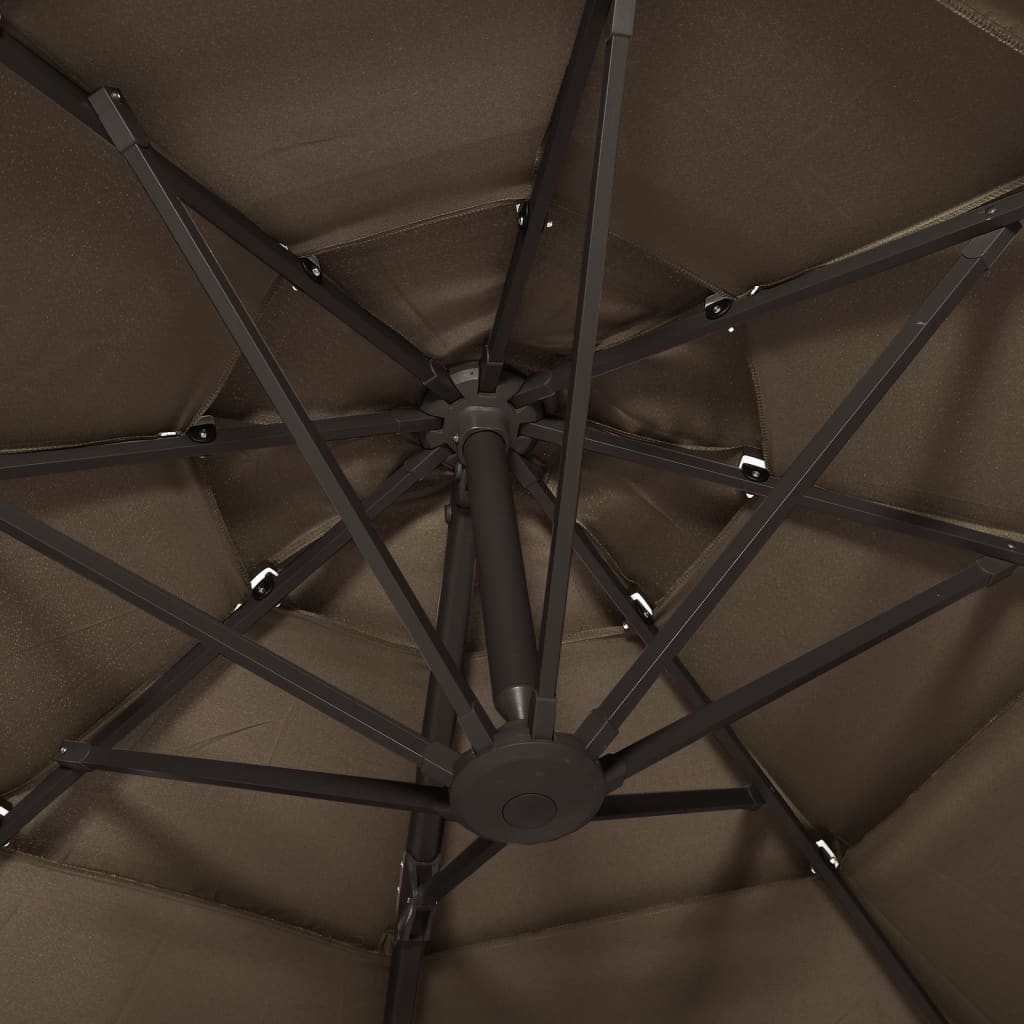 Sonnenschirm Mit Aluminium-Mast 4-Lagig 3X3 M