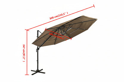 Sonnenschirm Mit Aluminium-Mast 4-Lagig 3X3 M