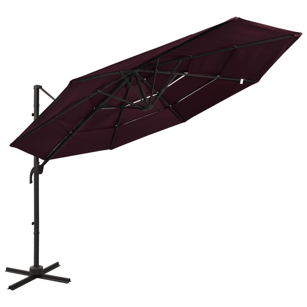 Sonnenschirm Mit Aluminium-Mast 4-Lagig 3X3 M