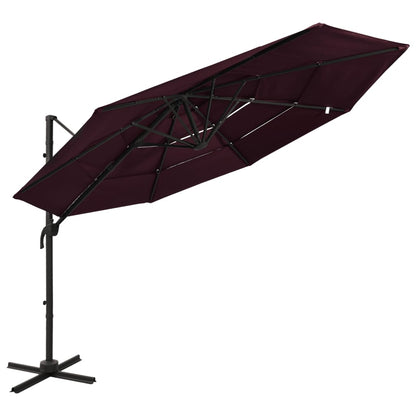 Sonnenschirm Mit Aluminium-Mast 4-Lagig 3X3 M