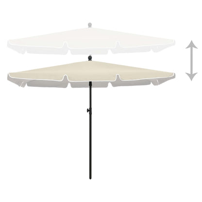 Sonnenschirm mit Mast 210x140 cm Sandfarben