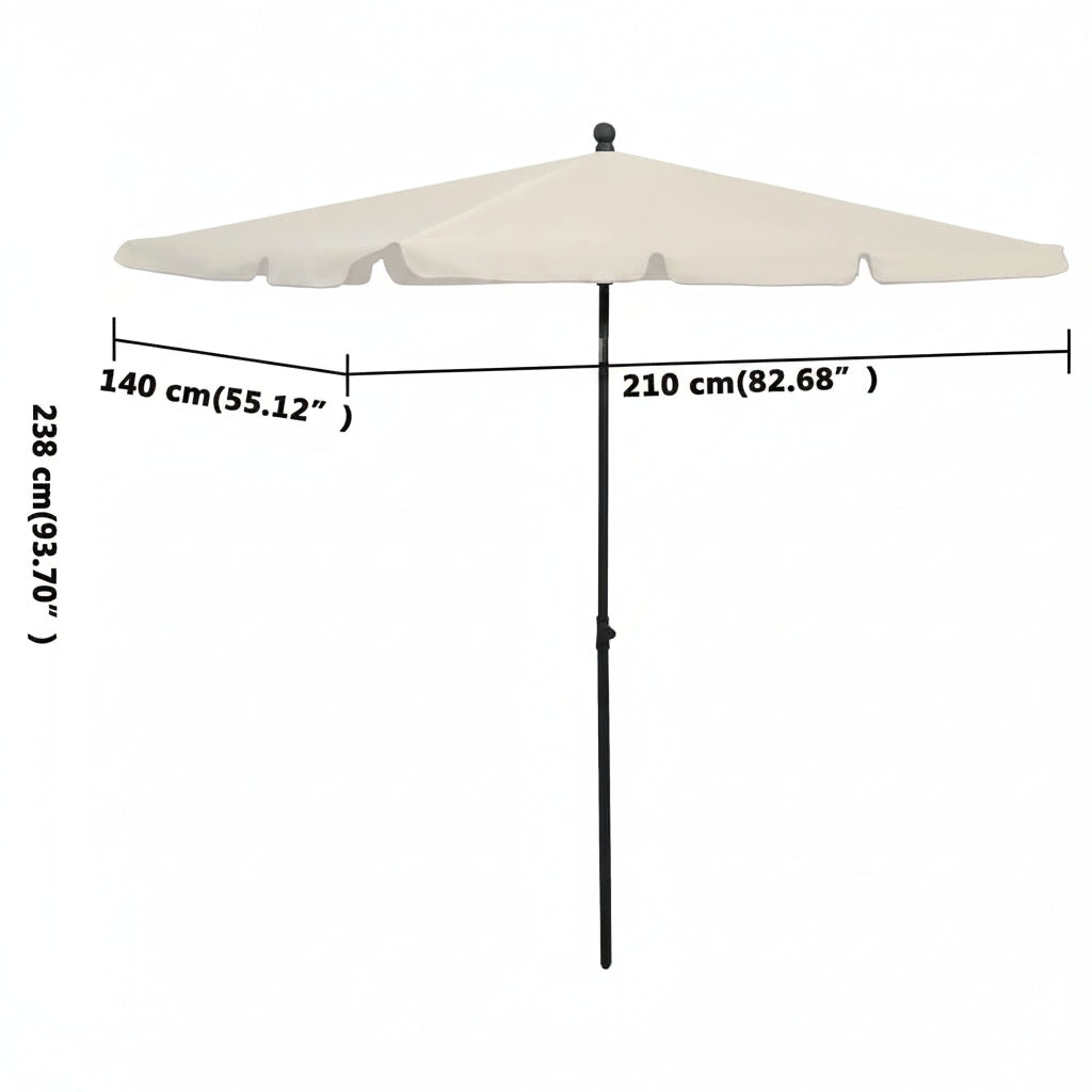 Sonnenschirm mit Mast 210x140 cm Sandfarben
