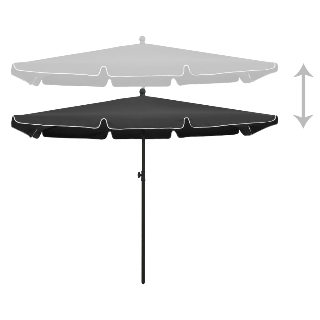Sonnenschirm mit Mast 210x140 cm Sandfarben