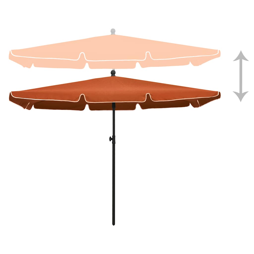Sonnenschirm mit Mast 210x140 cm Sandfarben