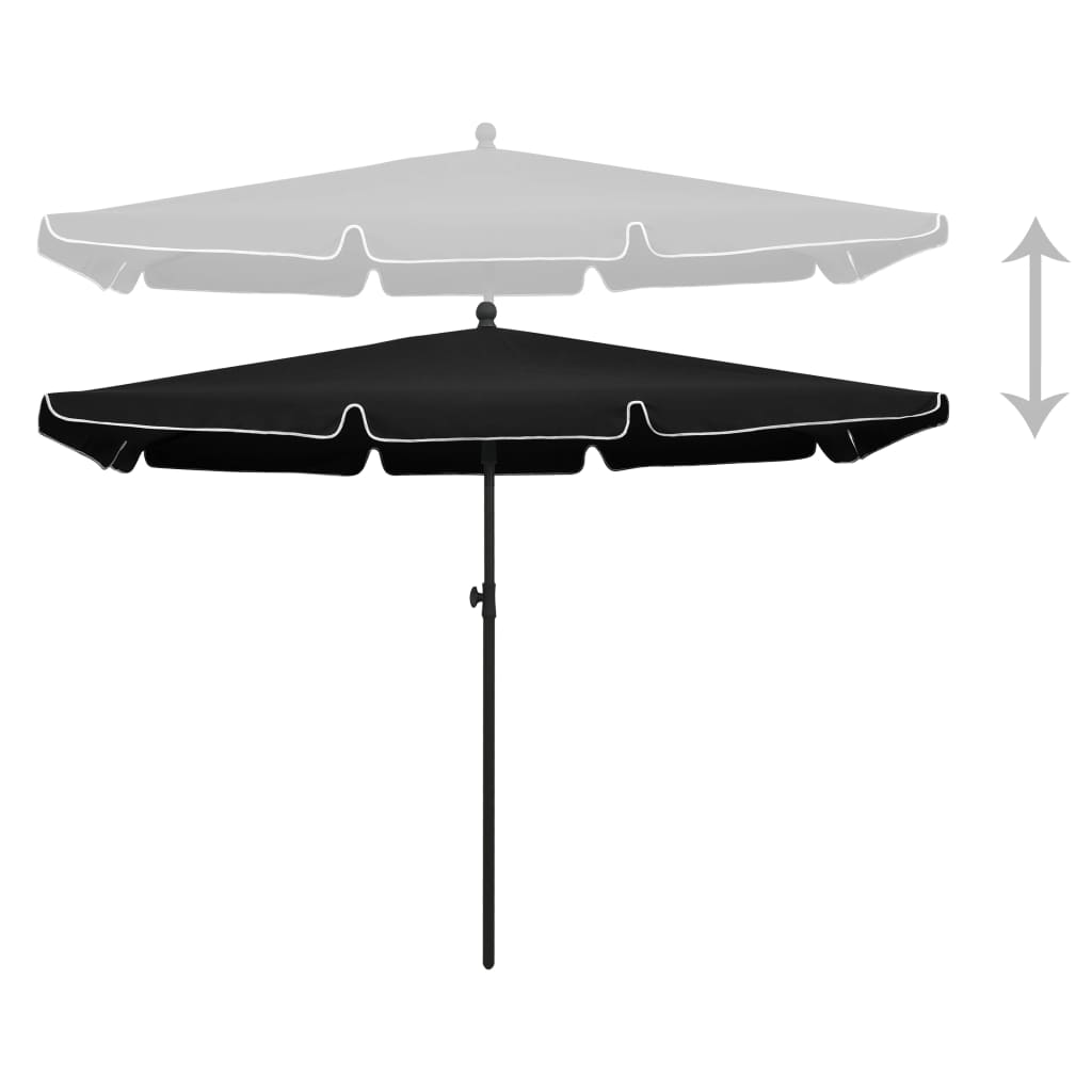 Sonnenschirm mit Mast 210x140 cm Sandfarben