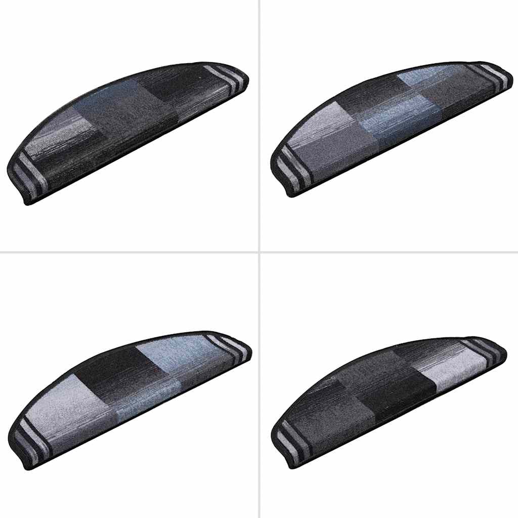 Stufenmatten Selbstklebend 10 Stk 65x21x4 cm Schwarz Grau