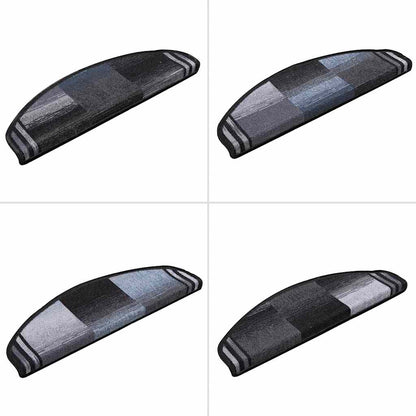 Stufenmatten Selbstklebend 10 Stk 65x21x4 cm Schwarz Grau