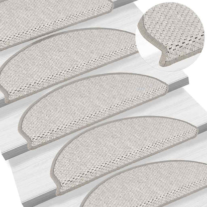 Treppenmatten Selbstklebend Sisal-Look 15 Stk. 65x21x4 Platina
