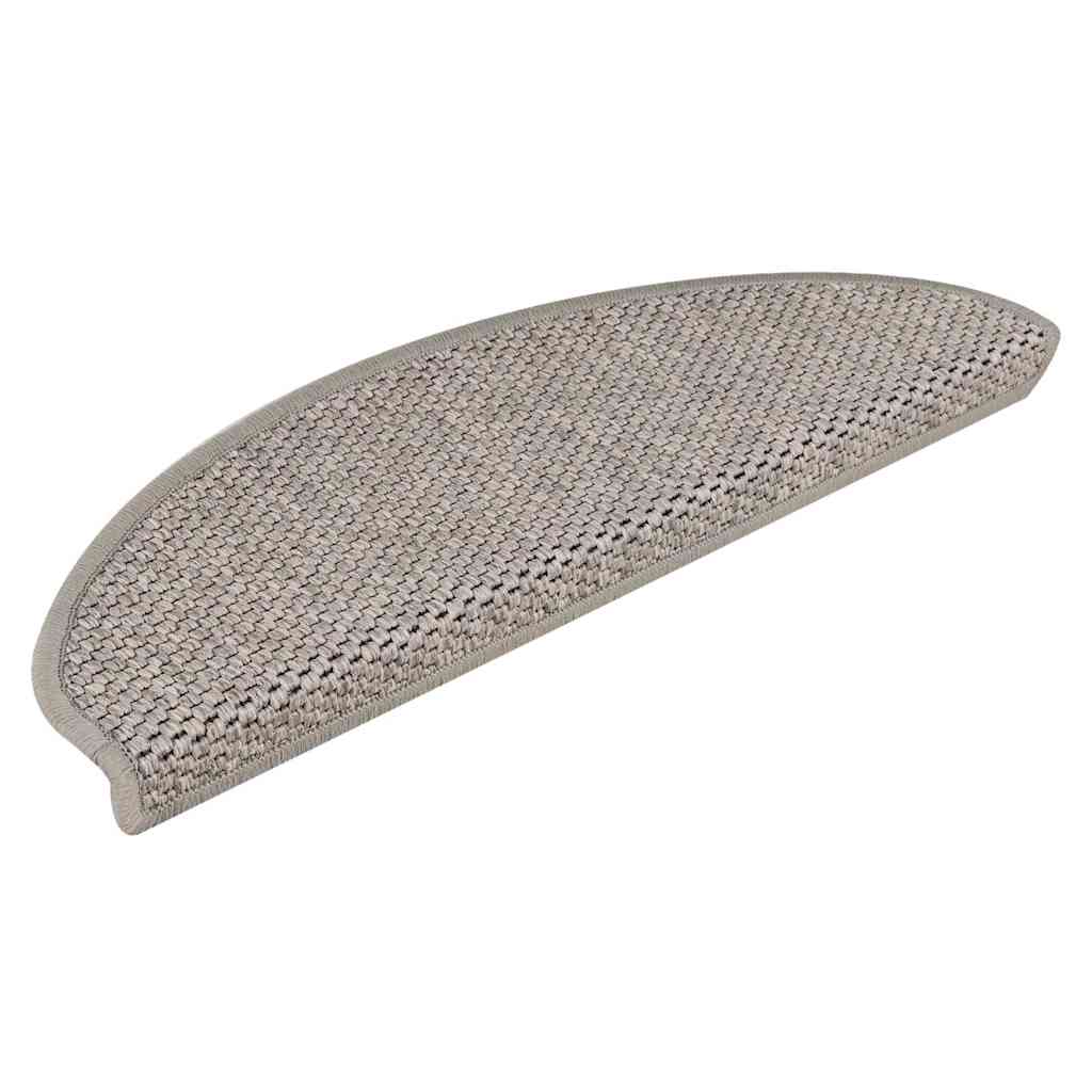 Treppenmatten Selbstklebend Sisal-Look 15 Stk. 65x21x4 Platina