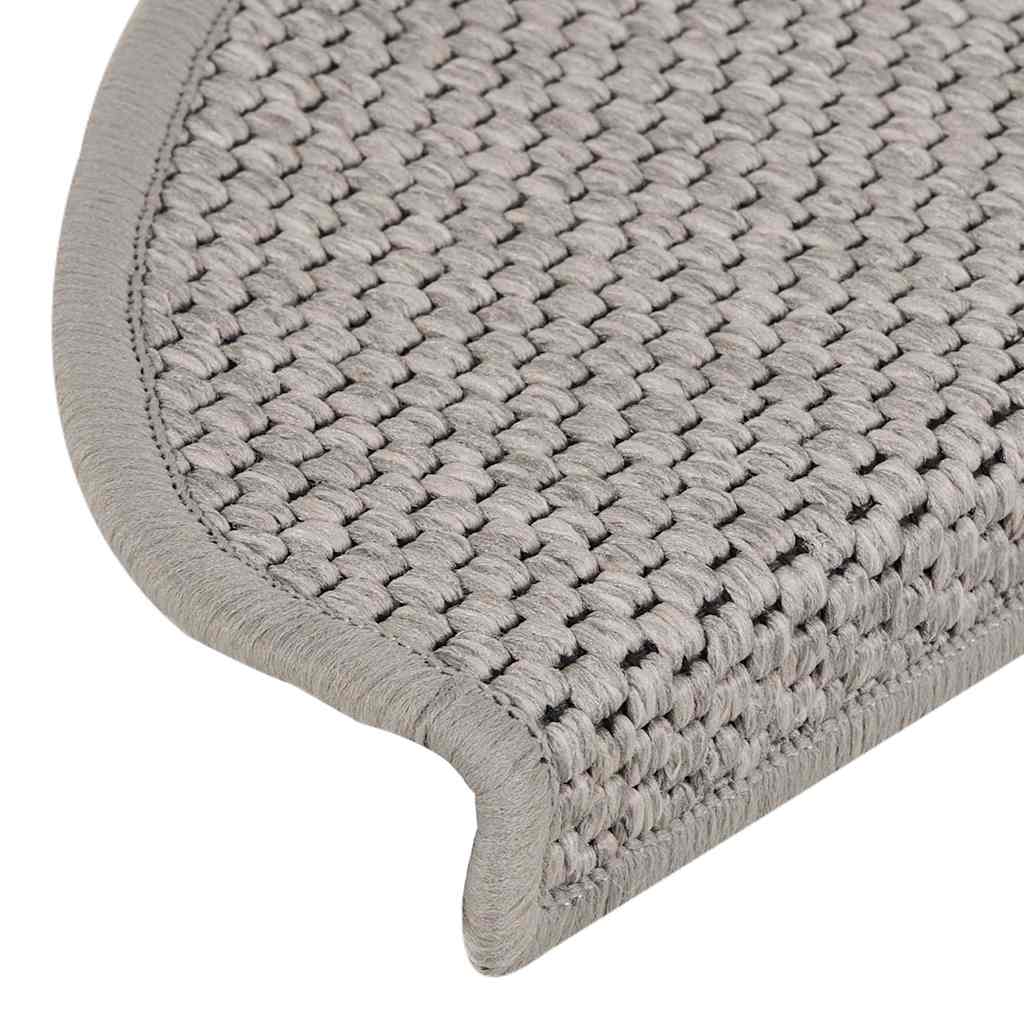Treppenmatten Selbstklebend Sisal-Look 15 Stk. 65x21x4 Platina