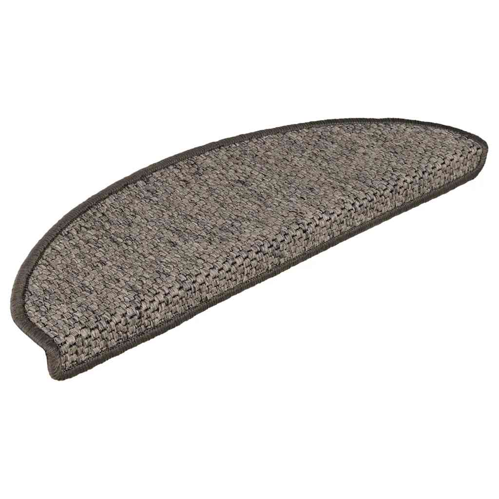 Treppenmatten Selbstklebend Sisal-Look 15 Stk. 65x21x4 Platina