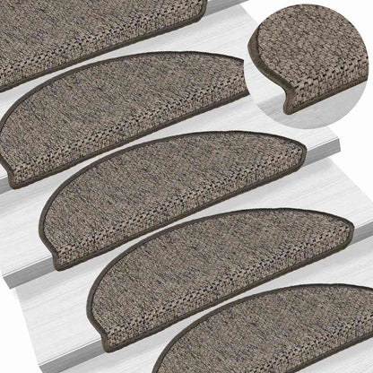 Treppenmatten Selbstklebend Sisal-Look 15 Stk. 65x21x4 Platina