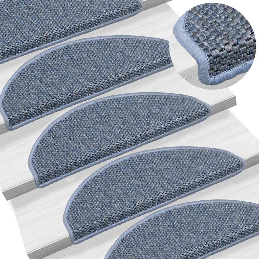 Treppenmatten Selbstklebend Sisal-Look 15 Stk. 65x21x4 Platina