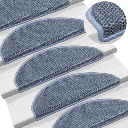 Treppenmatten Selbstklebend Sisal-Look 15 Stk. 65x21x4 Platina