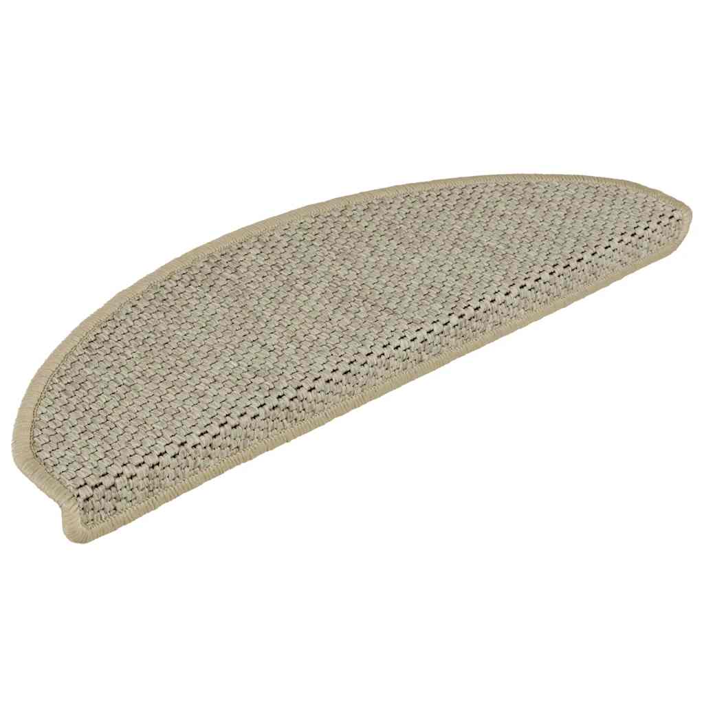 Treppenmatten Selbstklebend Sisal-Look 15 Stk. 65x21x4 Platina