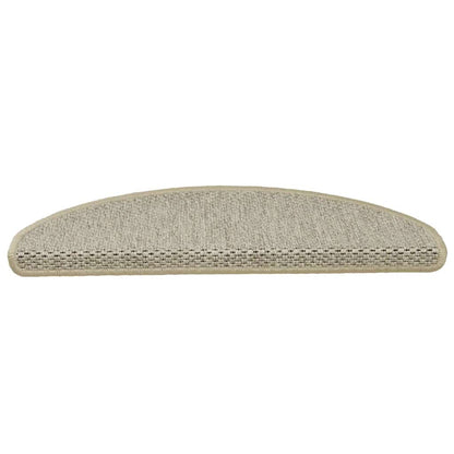 Treppenmatten Selbstklebend Sisal-Look 15 Stk. 65x21x4 Platina