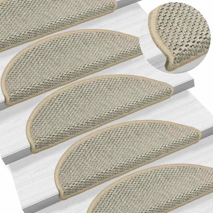 Treppenmatten Selbstklebend Sisal-Look 15 Stk. 65x21x4 Platina
