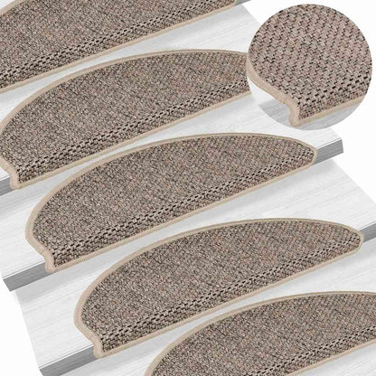 Treppenmatten Selbstklebend Sisal-Look 15 Stk. 65x21x4 Platina