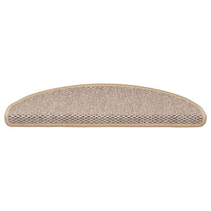 Treppenmatten Selbstklebend Sisal-Look 15 Stk. 65x21x4 Platina