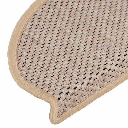 Treppenmatten Selbstklebend Sisal-Look 15 Stk. 65x21x4 Platina