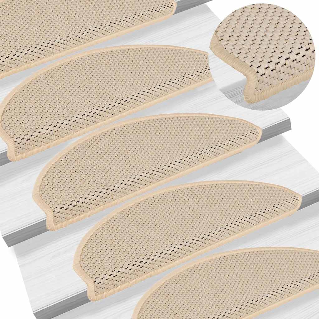 Treppenmatten Selbstklebend Sisal-Look 15 Stk. 65x21x4 Platina