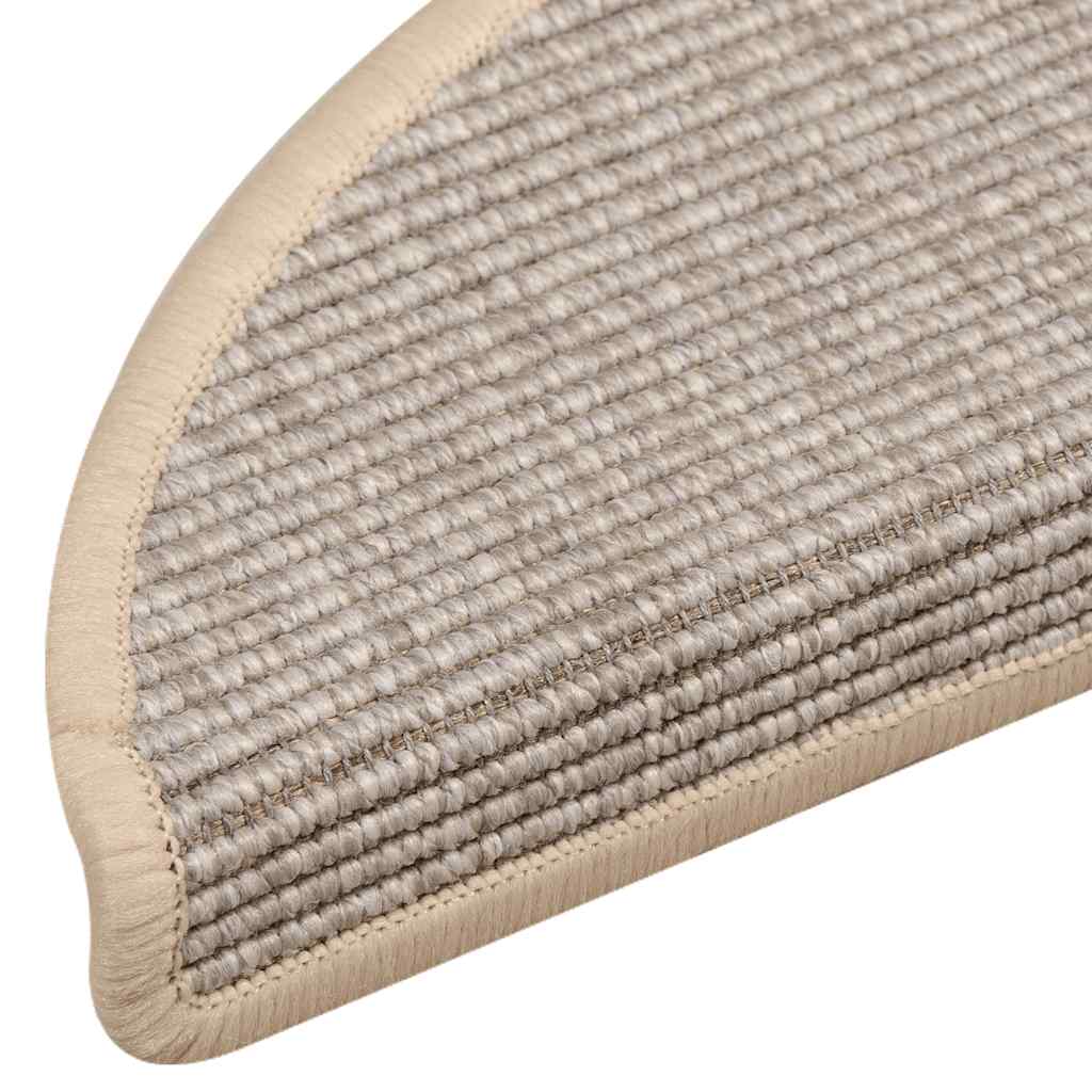 Stufenmatten 15 Stk. 56x17x3 cm Hellbraun Halbrund