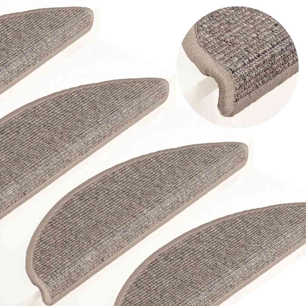 Stufenmatten 15 Stk. 56x17x3 cm Hellbraun Halbrund