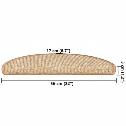 Stufenmatten 15 Stk. 56x17x3 cm Hellbraun Halbrund