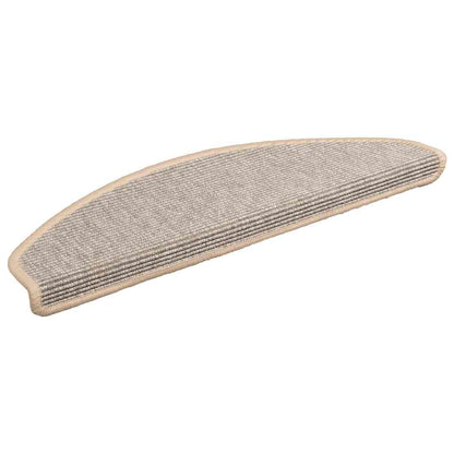 Stufenmatten 15 Stk. 56x17x3 cm Hellbraun Halbrund