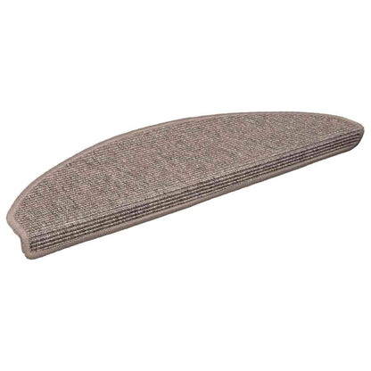 Stufenmatten 15 Stk. 56x17x3 cm Hellbraun Halbrund
