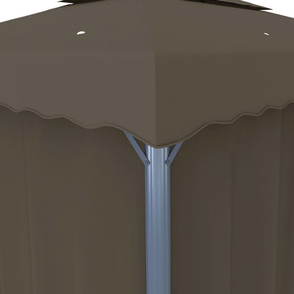 Pavillon mit Vorhängen & LED-Lichterkette 3x3 m Cremeweiß