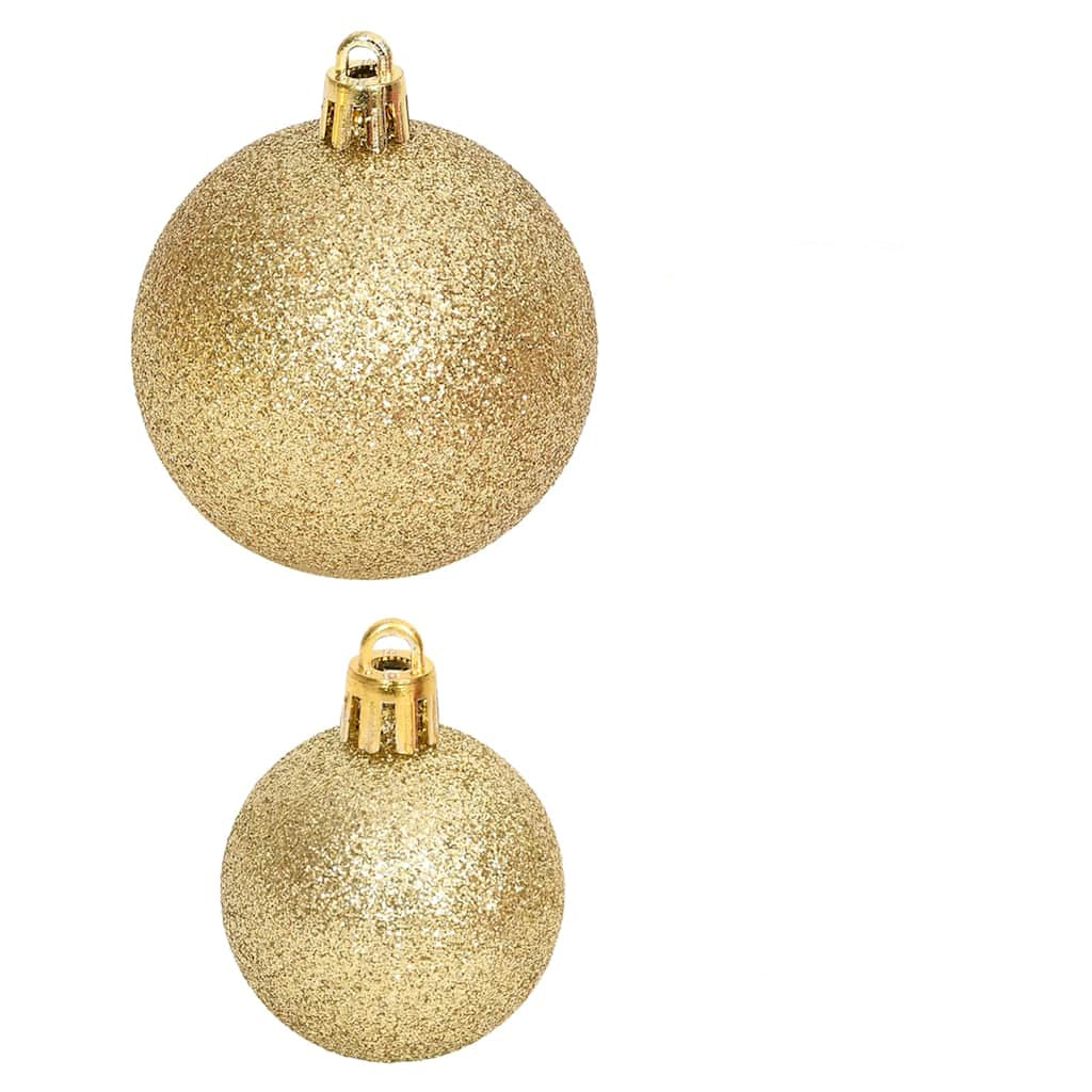 108-tlg. Weihnachtskugel-Set Golden und Rot