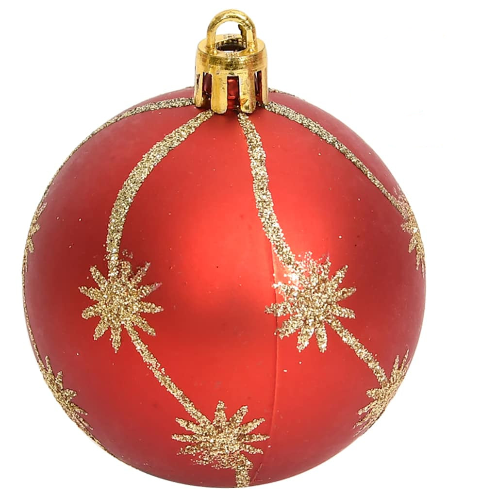 108-tlg. Weihnachtskugel-Set Golden und Rot