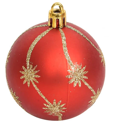 108-tlg. Weihnachtskugel-Set Golden und Rot